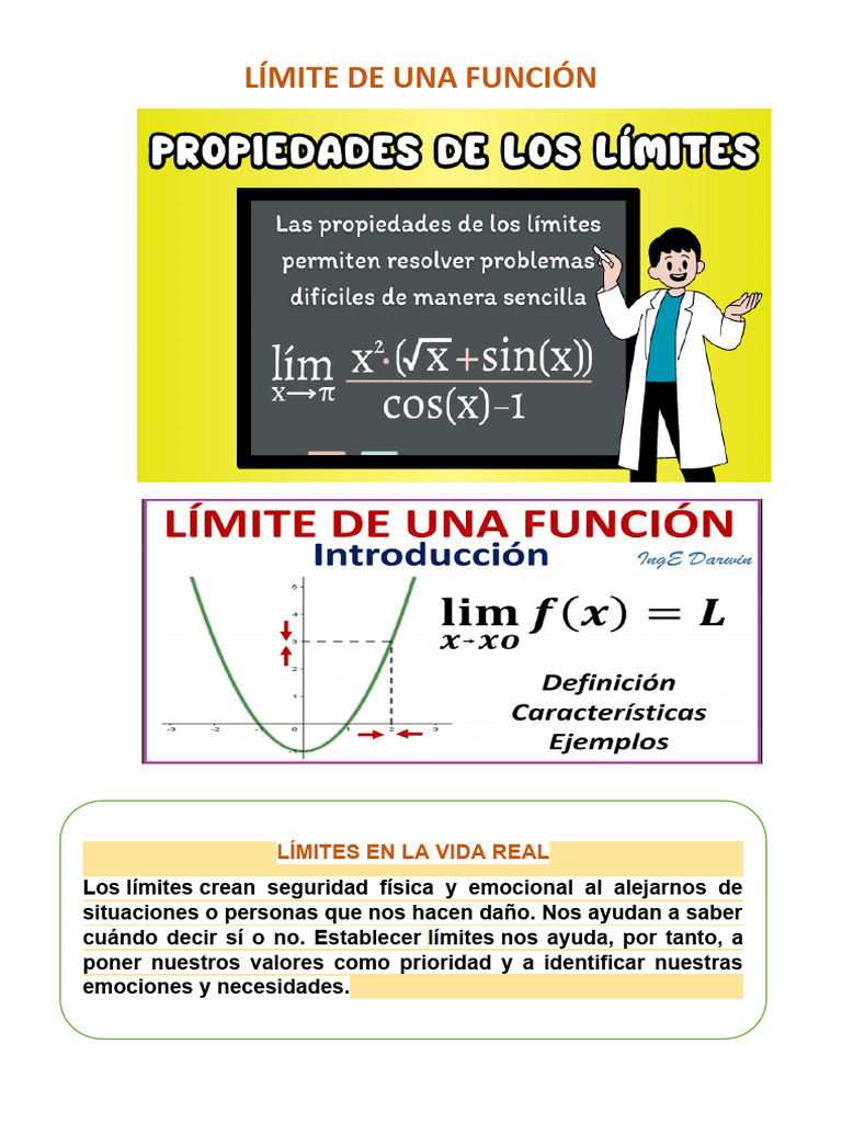 LÍMITE DE UNA FUNCIÓN - Docx Primer Año | PDF | Números | infinito