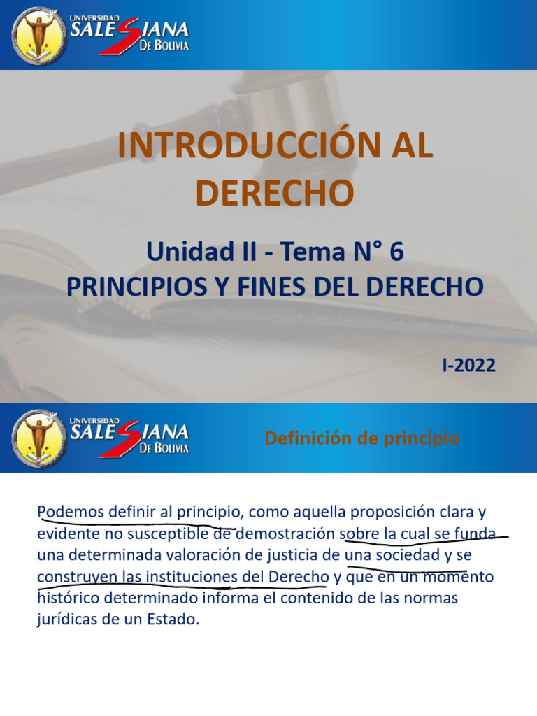 U2 Tema 6 - Principios y Fines Del Derecho | PDF | Justicia | Crimen y ...