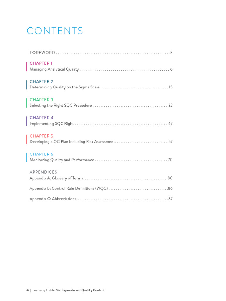Appendices: 4 - Learning Guide: Six Sigma-Based Quality Control | PDF ...