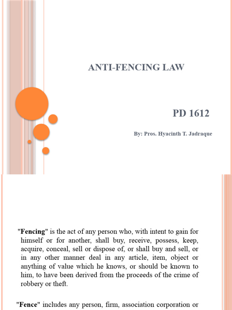 10 AntiFencing Law Download Free PDF Private Law Criminal Justice