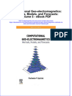 Ebook Computational Geo Electromagnetics Methods Models and Forecasts Volume 5 PDF Full Chapter PDF