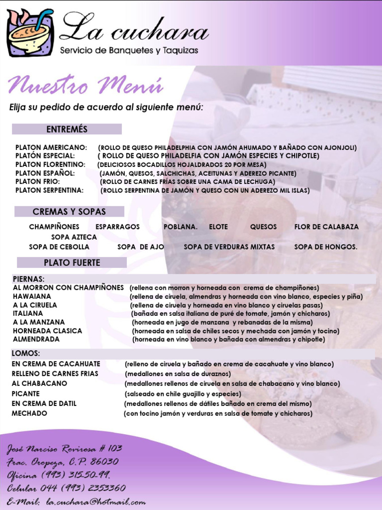 Nuevo Menu Completo | PDF | ensalada | Salsa