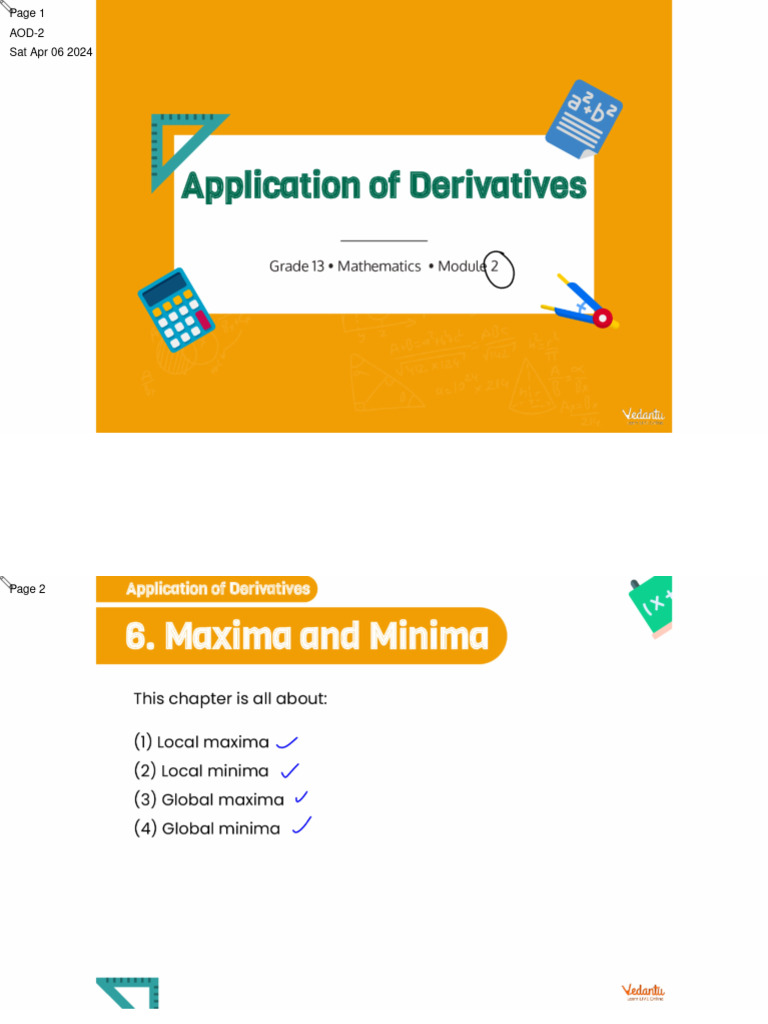 Application of derivatives pdf