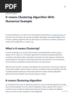 K-Means Clustering Algorithm With Numerical Example