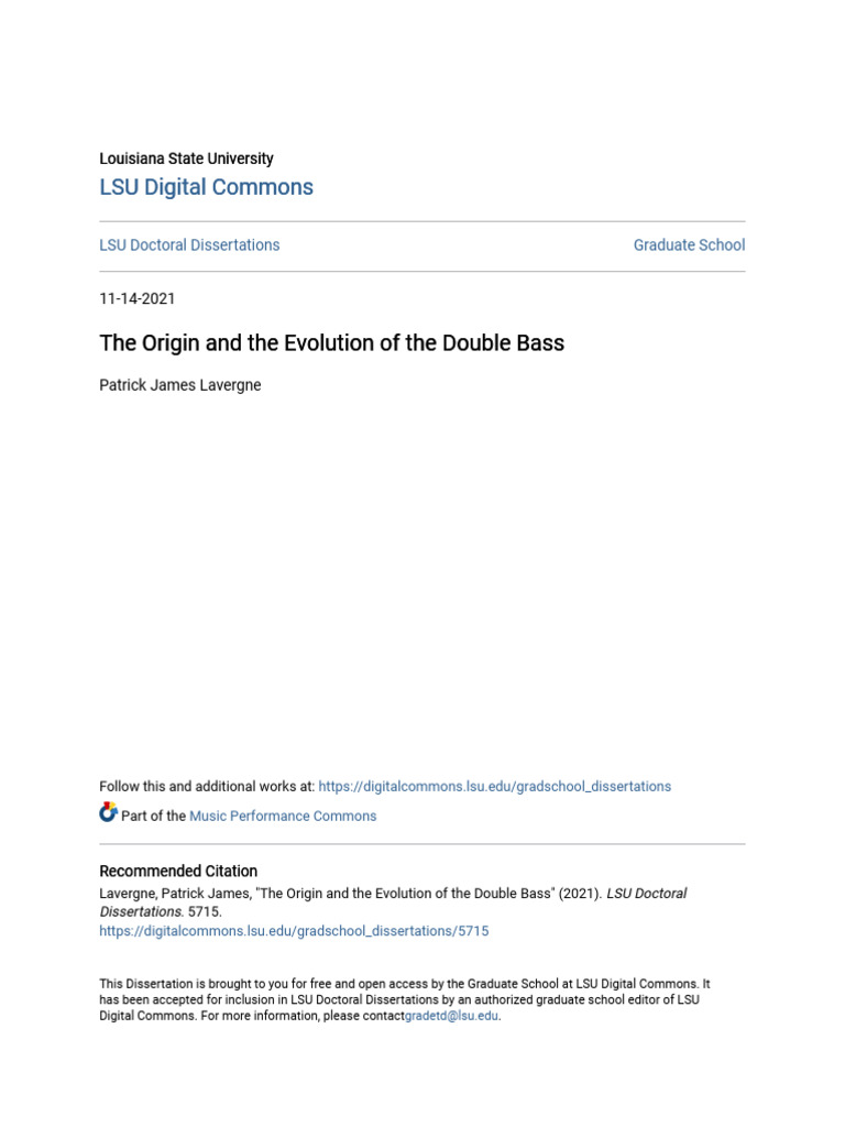 The Origin and The Evolution of The Double Bass | PDF | Double Bass ...