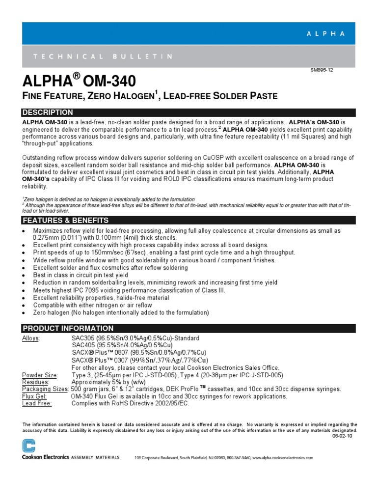 Om 340 PDF Solder Industrial Processes
