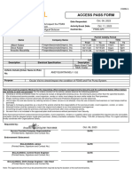 Access Pass Form: Vehicle Details (Driver Name & Plate No