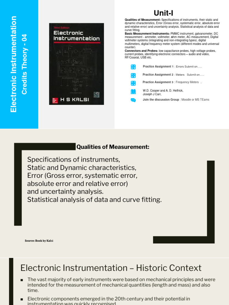 Electronic Instrumentation Overview | PDF | Observational Error | Mean
