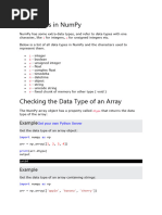 Data Types in NumPy