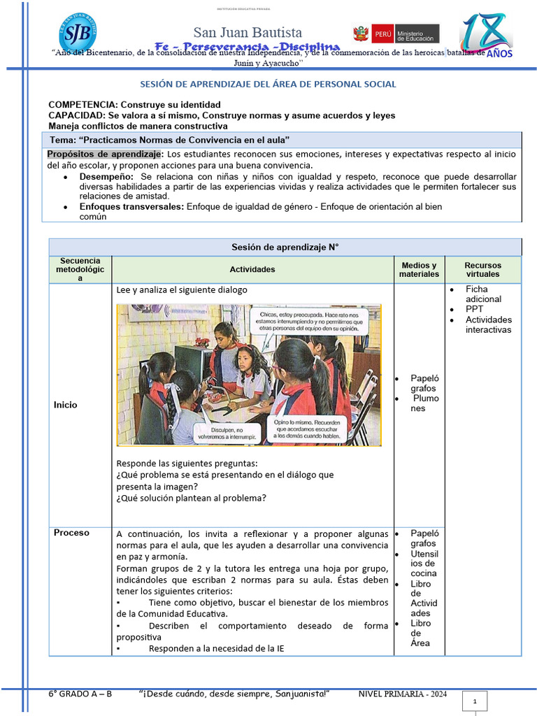 Normas de Convivencia Escolar | PDF | Salón de clases | Aprendizaje