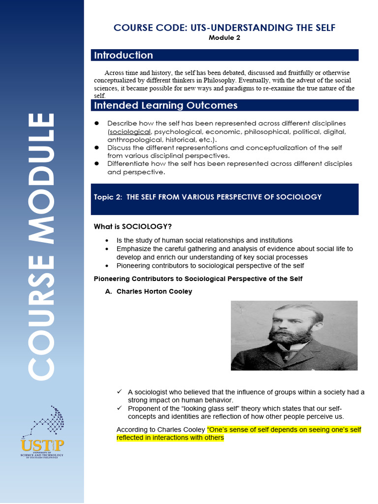 Understanding the Self in Sociology | PDF | Sociology | Self