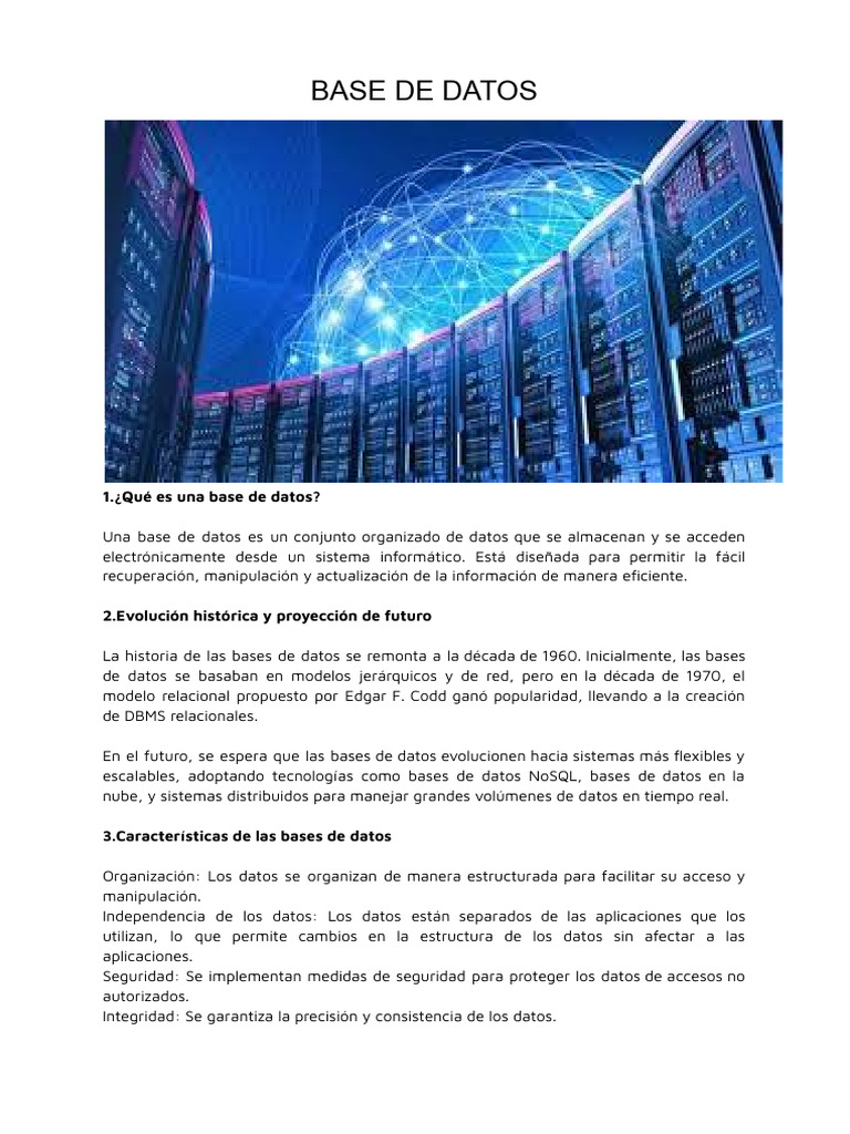 Evolución y Tipos de Bases de Datos | PDF | Bases de datos ...