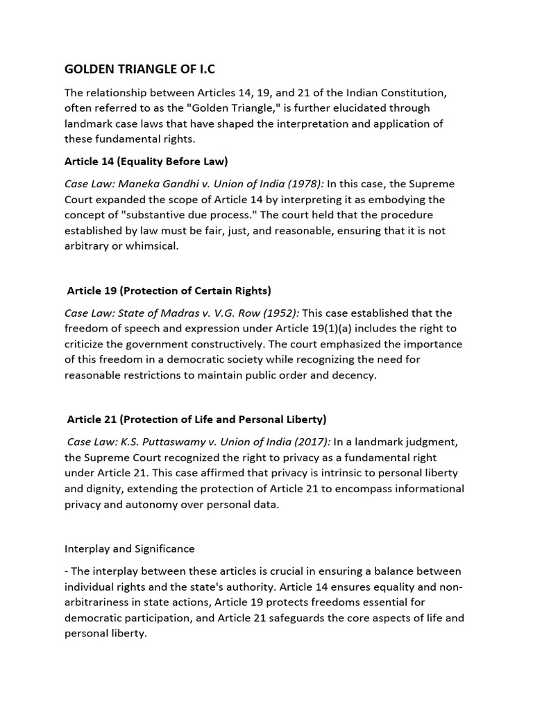 Golden Triangle | PDF | Fundamental Rights | Right To Privacy