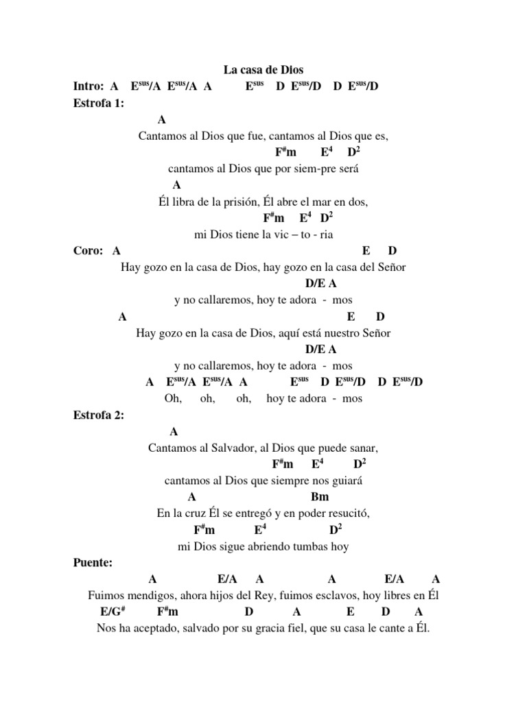 Gozo en la Casa de Dios: Letra y Acordes | PDF