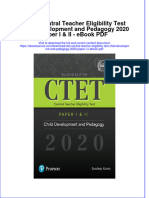 Ebook Ctet Central Teacher Eligibility Test Child Development and Pedagogy 2020 Paper I Ii PDF Full Chapter PDF