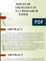 ROLES OF MATHEMATICS IN DOING A RESEARCH PAPER