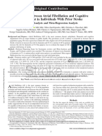 Association Between Atrial Fibrillation and Cognitive Impairment in Individuals With Prior Stroke