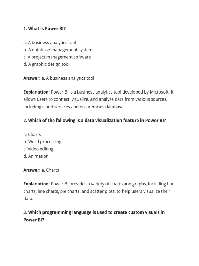 Power bi mcq pdf microsoft sql server mobile app
