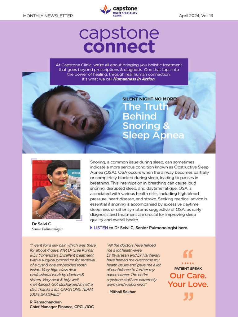 Capstone Clinic: Health Insights & Care | PDF | Snoring | Health Sciences