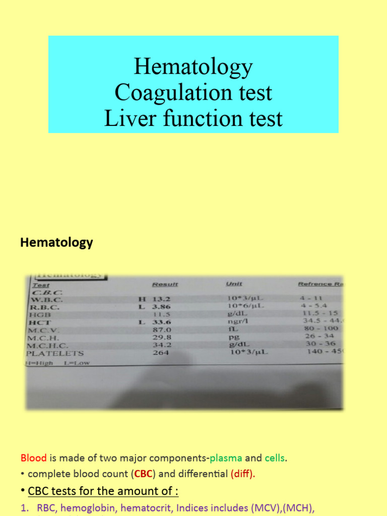 Comprehensive Guide to Hematology Tests | PDF | Medical Specialties ...