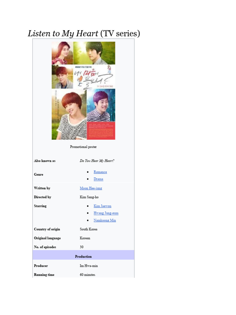 Listen To My Heart Pdf