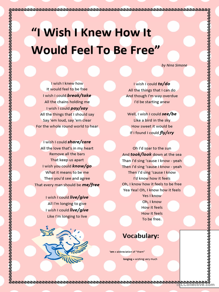 I wish i knew how it would feel to be free by nina simone version 2