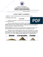 Activity Sheet 1 - Volcanoes