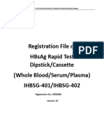 Registration File of Hbsag Rapid Test Dipstick/Cassette (Whole Blood/Serum/Plasma) Ihbsg-401/Ihbsg-402