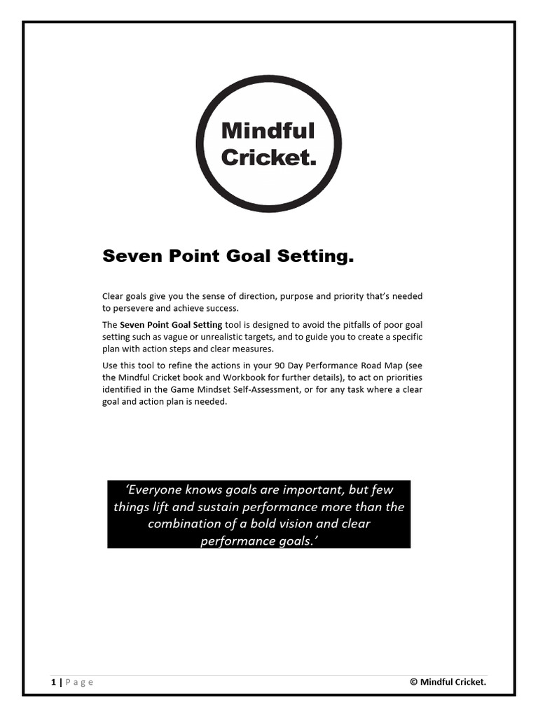 Seven Point Goal Setting | PDF