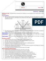 Light - Reflection and Refraction - Short Notes