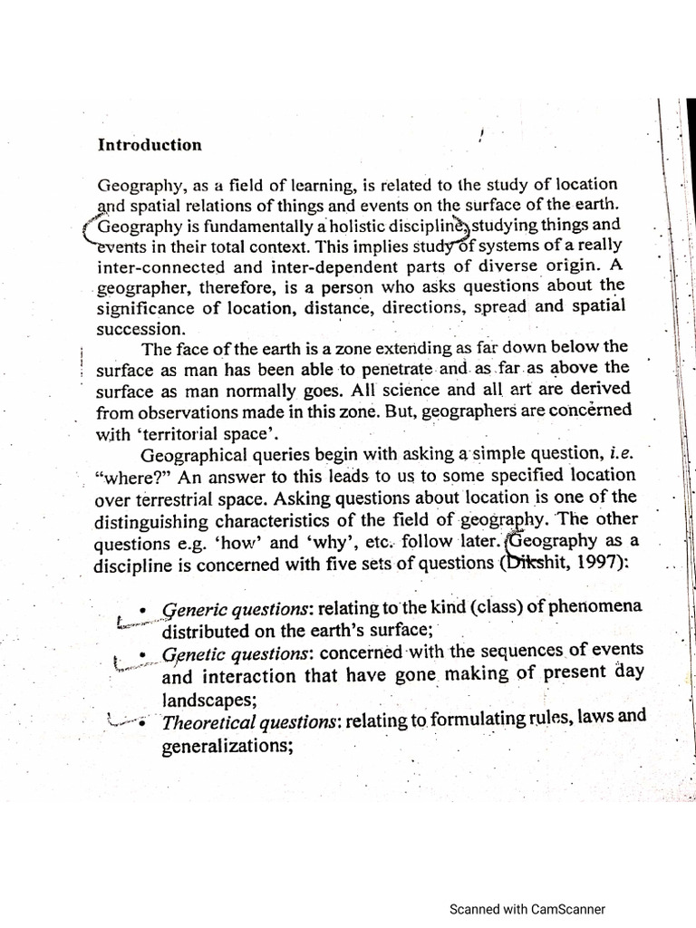 20042706394th Sem 1.1definition and Scope of Geography English | PDF