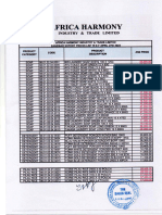 Export and Zanzibar Price List 27.04.2023