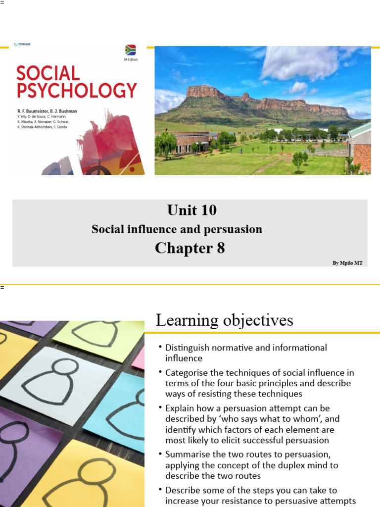 10 PSSO Chapter 8 Unit 10 | PDF | Persuasion | Cognitive Science