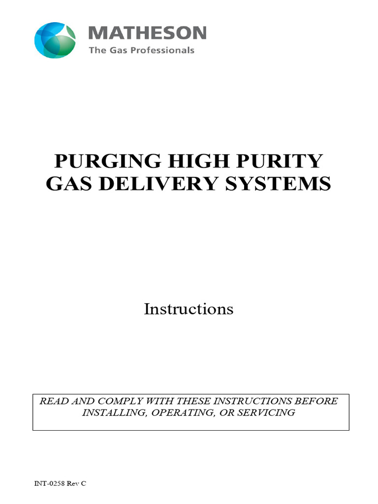 Instructions Purging High Purity Delivery Systems | PDF | Gases | Vacuum
