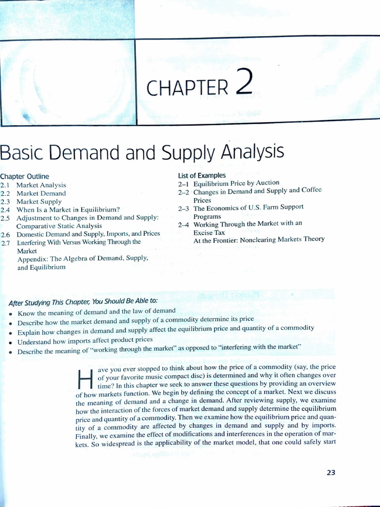 Demand And Supply Analysis Example