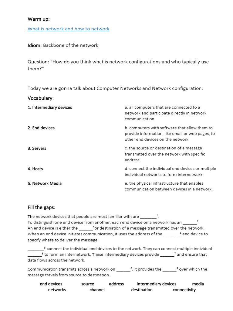Lesson - Network Configuration | PDF | Network Topology | Computer Network