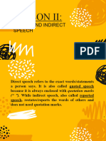 Direct and Indirect Speech