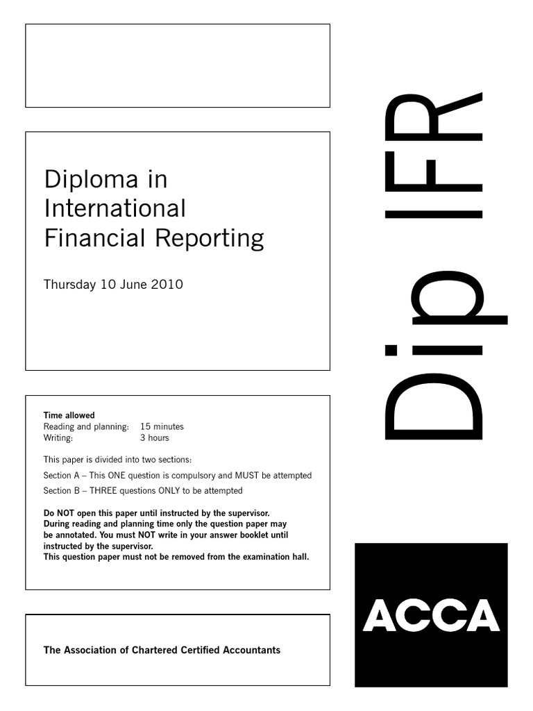 Dip IFR Exam Paper Overview | PDF | Depreciation | Book Value