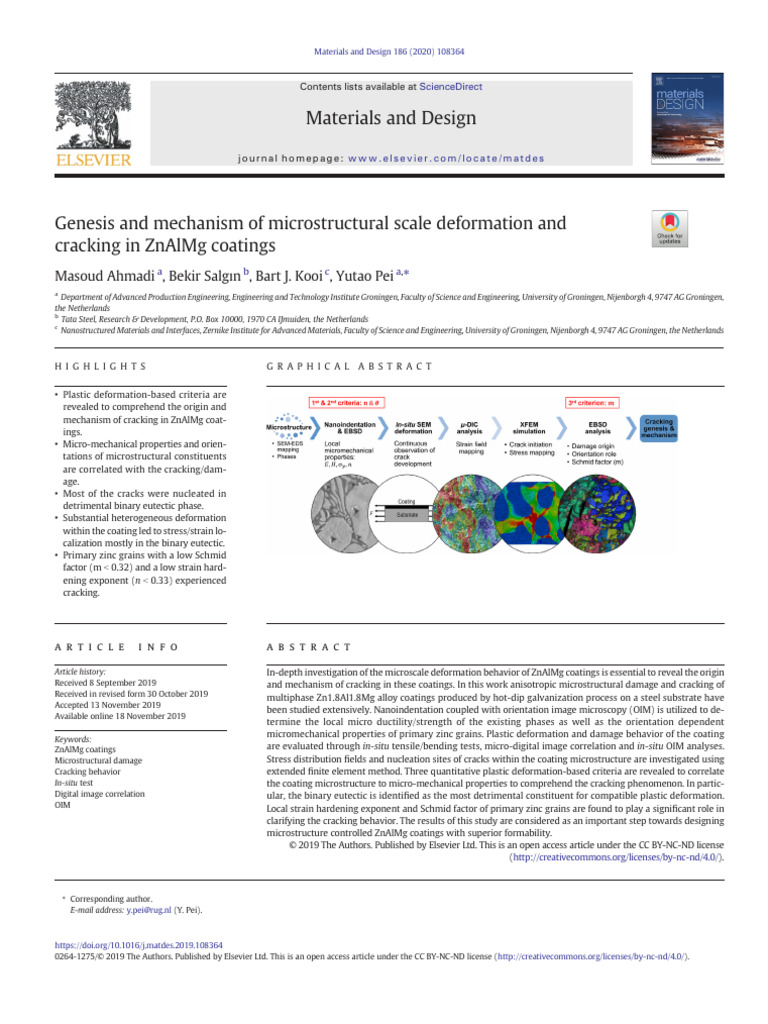 Genesis and Mechanism of Microstructural Scale Deformation and Cracking ...