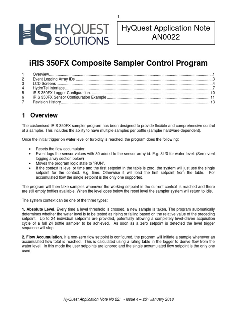 iRIS 350FX Sampler Control Program Guide | PDF | Relay | Switch