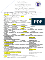 Understanding Culture Society and Politics Quarter 1 Examination