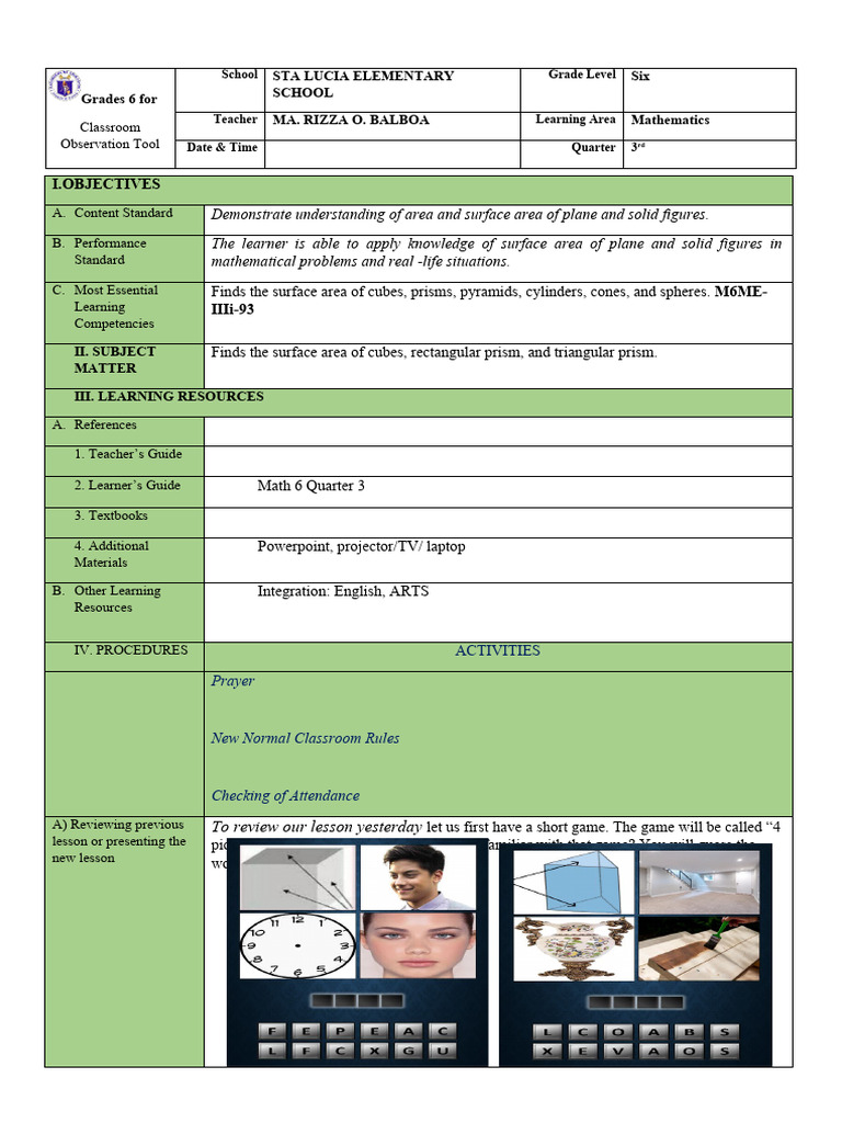 Math 6 q3 surface area pdf area learning