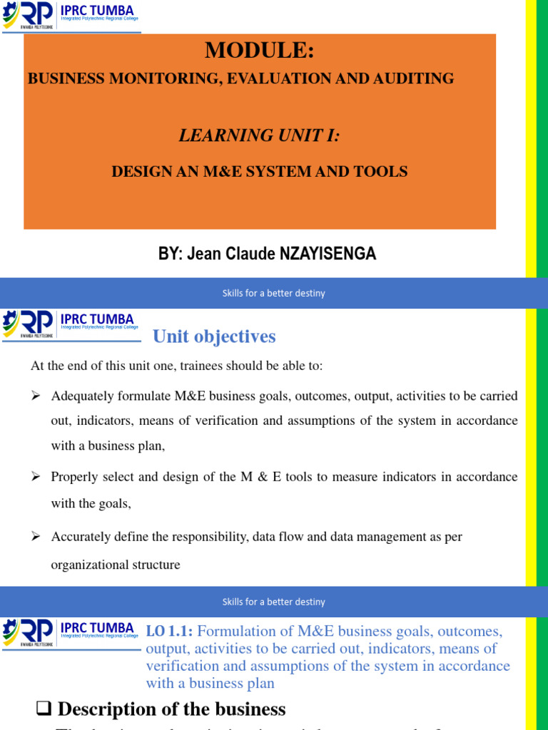 Business Monitoring Evaluation And Auditing Pdf Sampling