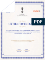 Start Up Recognition Certificate