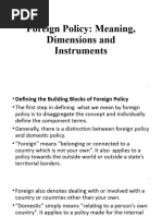 Foreign Policy - Meaning, Dimensions and Instruments