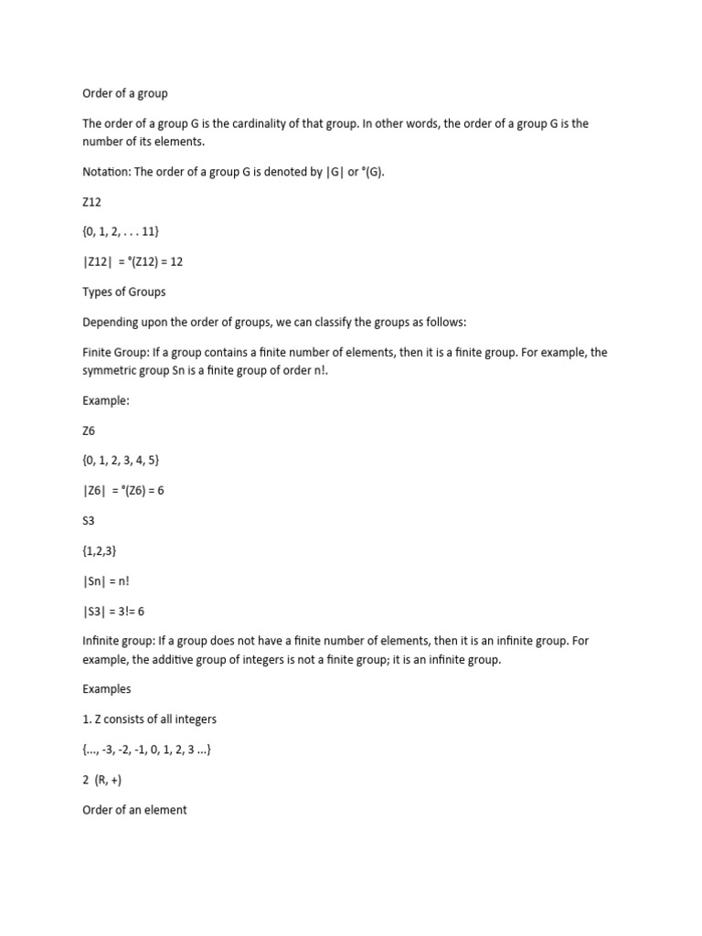 Order of A Grou-WPS Office | PDF | Group (Mathematics) | Abstract Algebra