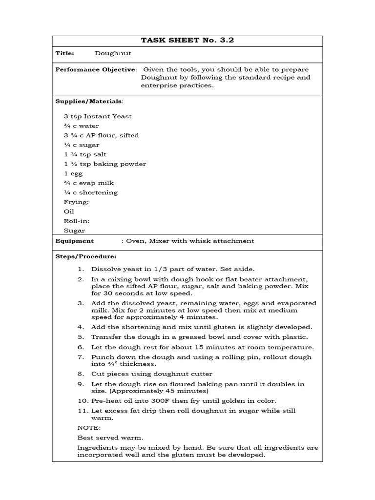 Doughnut Preparation Guide | PDF | Cooking, Food & Wine | Wellness