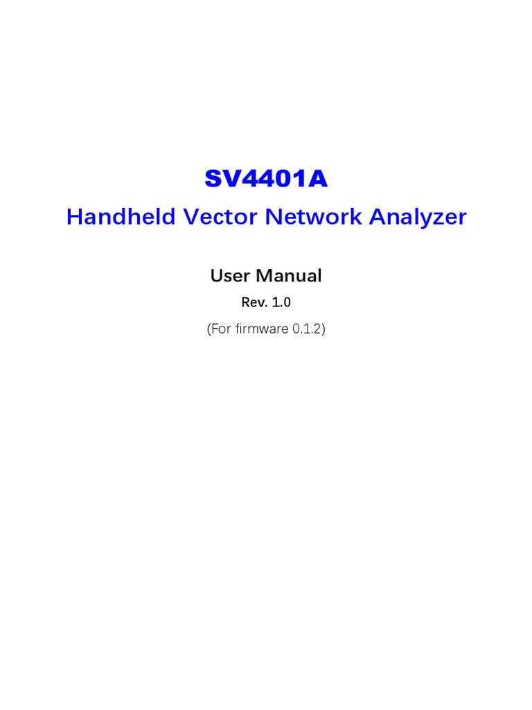 SV4401A VNA User Manual | PDF | Directory (Computing) | Computer File