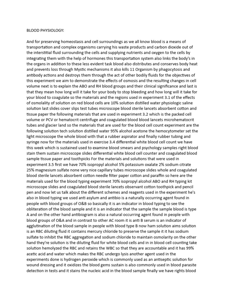 Blood Physiology Pdf Staining Blood