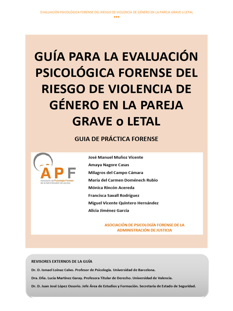 Evaluación de Riesgo en Violencia de Género | PDF | La violencia contra ...